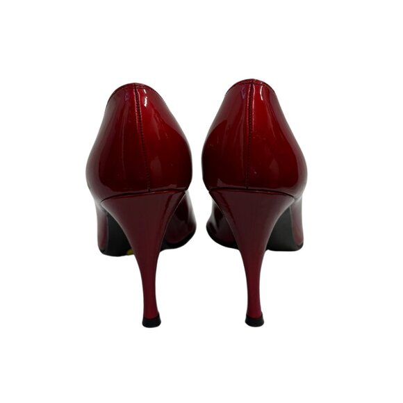 Stuart Weitzman Red Open Toe Heels - Picture 3 of 7